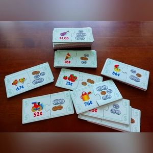Coin matching puzzle cards for kids, Set of 30